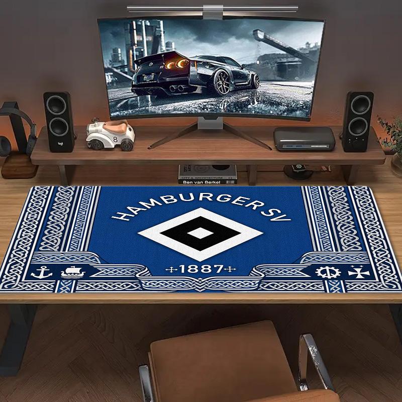 Tapis de souris Couleur Logo Hamburger Sv Grand Coussin de Table de Jeu Antidérapant pour Ordinateur Portable Tablette Grande Tapis de Souris XXL Tapis pour Mini PC avec Bordure Verrouillable