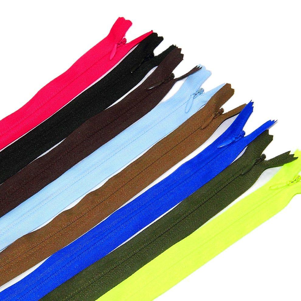 Fermeture éclair invisible pour jupe foncée, fermeture éclair au dos, fermeture éclair, accessoires vestimentaires, couleurs mélangées, 70 cm, 50 pièces