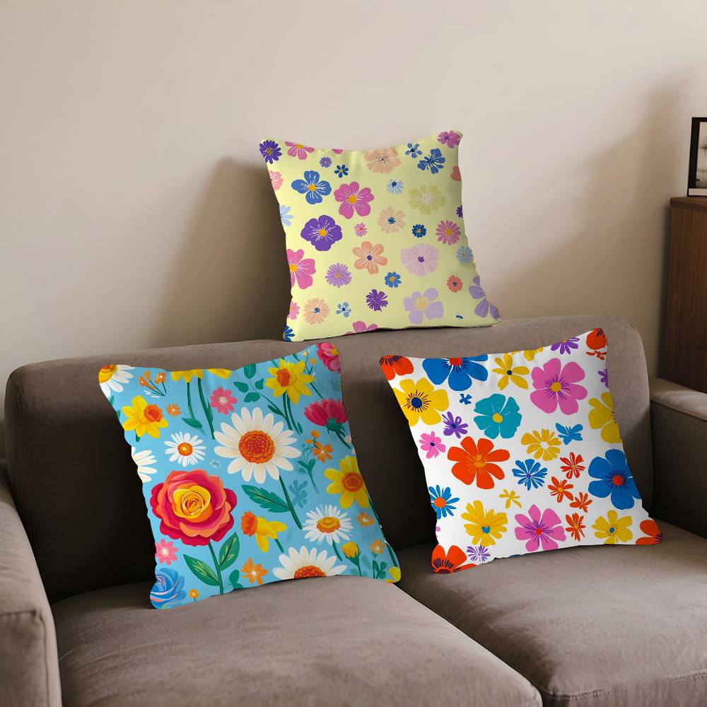 Cartoon Style Floral Pattern Pillowcases Home Bedding Decorative Pillow Cover Wedding Super Soft Pillow Case