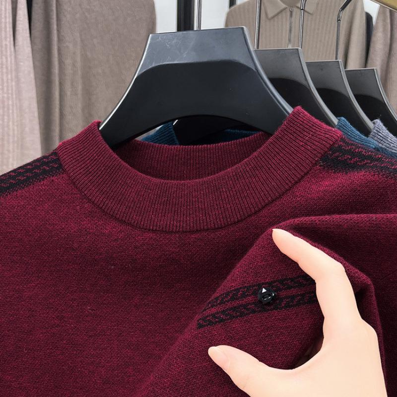 Hengyuanxiang 2025 Autumn/Winter Men s Thick Pure Wool Round Neck Sweater S