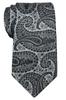 RETREEZ Paisley Art Print Microfiber Woven Fabric Men's Tie - Black & Silver