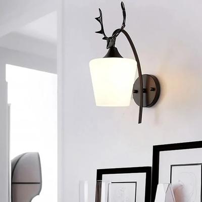 Moderní LED nástěnné světlo Severské kreativní E27 Hlava jelena Železné umění Dekorativní světlo Obývací pokoj Ložnice Noční stolek Chodba Domácí světlo