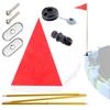 1.2M Kayak Safety Flag Track Mount Visibility Kit with Stable Base - Easy Installation Marine Accessories