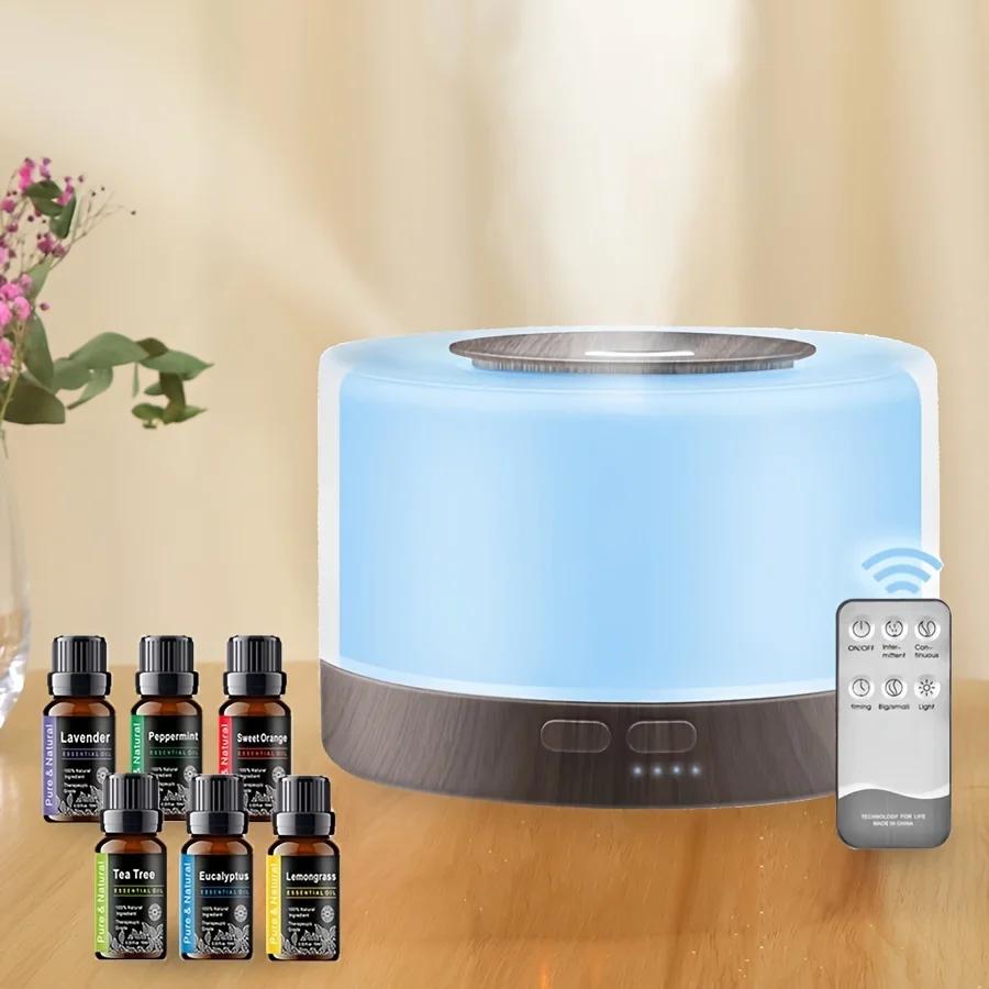 

Diffuser For Home Aromatherapy Diffuser with LED Light 6 Essential Oils Ultrasonic Cool Mist Remote Control 110V/220V 21