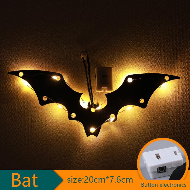 LED Light Up Halloween Hanging Ghost Spider Web Bat Ornaments Halloween Party Horror Props Indoor Outdoor Home Decoration Gifts
