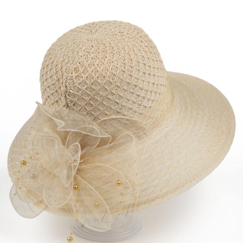 Damen Temperament Netz Blume Fischerhut Neu Outdoor Sonnenschutz Visor Hut Große Krempe Beckenhut