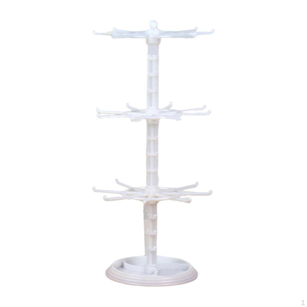 3-Tier Rotating Jewelry Display Stand for Necklaces, Keychains, Watches, Rings, Earrings, Scrunchies