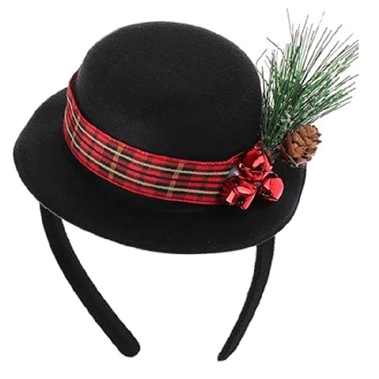 Reusable Cloth Santa Theme Hat Headdress Lightweight Christmas Decoration For Parent Child Matching Party Costume