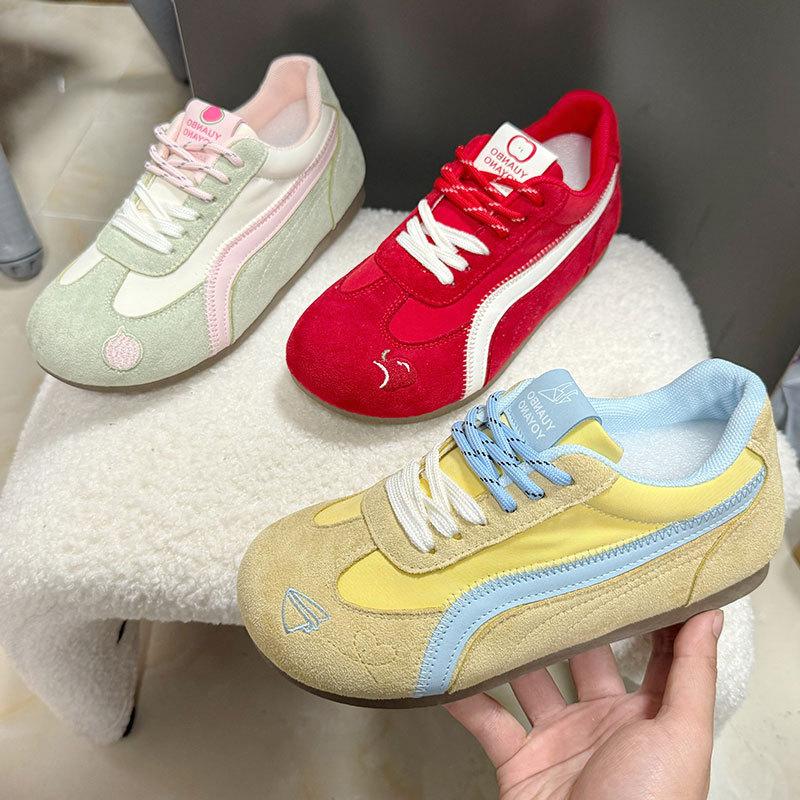 Versatile Korean Shoes Women's 2025 Spring and Summer New Popular Board Shoes Student Platform White Shoes German Training Shoes Women