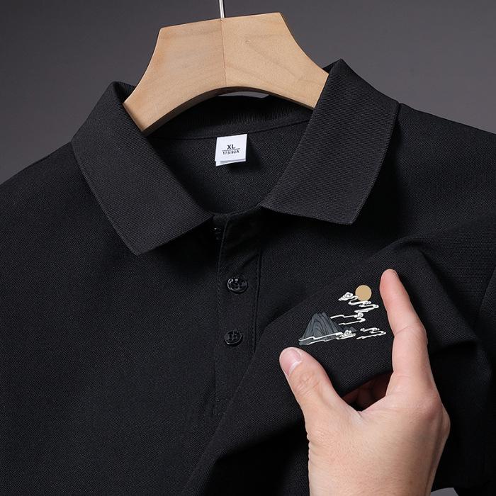 New Summer Men's Short-sleeved Top Thin Loose Lapel Short-sleeved POLO Shirt