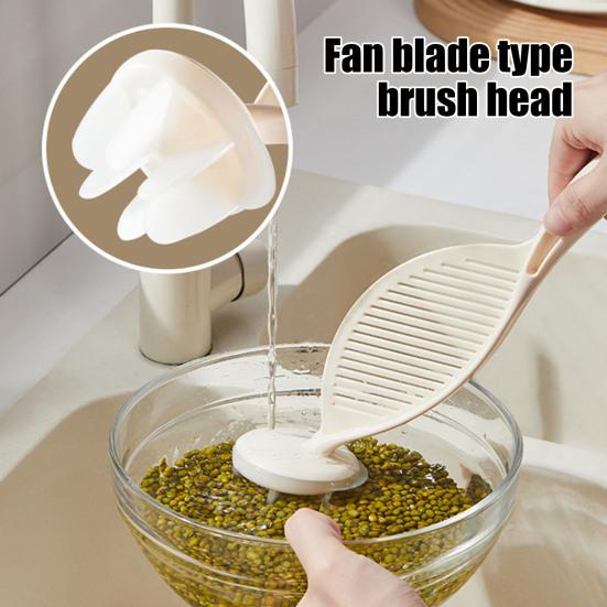 Rice Washing Stick Tool Rice Sieve Spoon Multi-Purpose Stirring Rice Washer with Strainer Anti-slip Rice Washing Tool for Kitchen