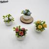 1Pcs Plastic Flower Doll House Living Room Scene Decoration Mini Rose Plant Potted Plants Model Miniature Landscape Handicrafts