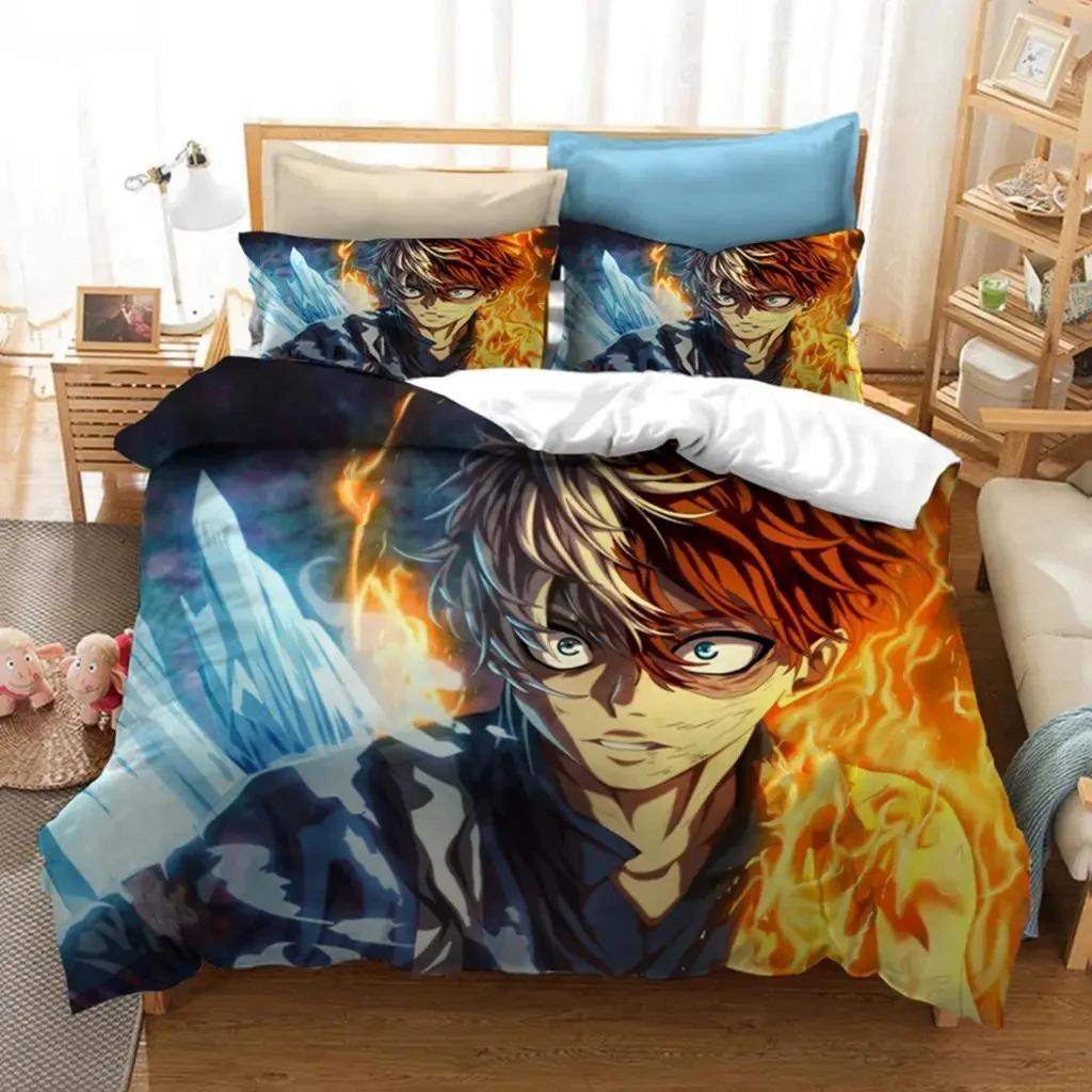 Anime My Hero Academia Bedding Set Boys Girls Twin Queen Size Duvet Cover Pillowcase Bed Kids Adult Fashion Homes Textileextile