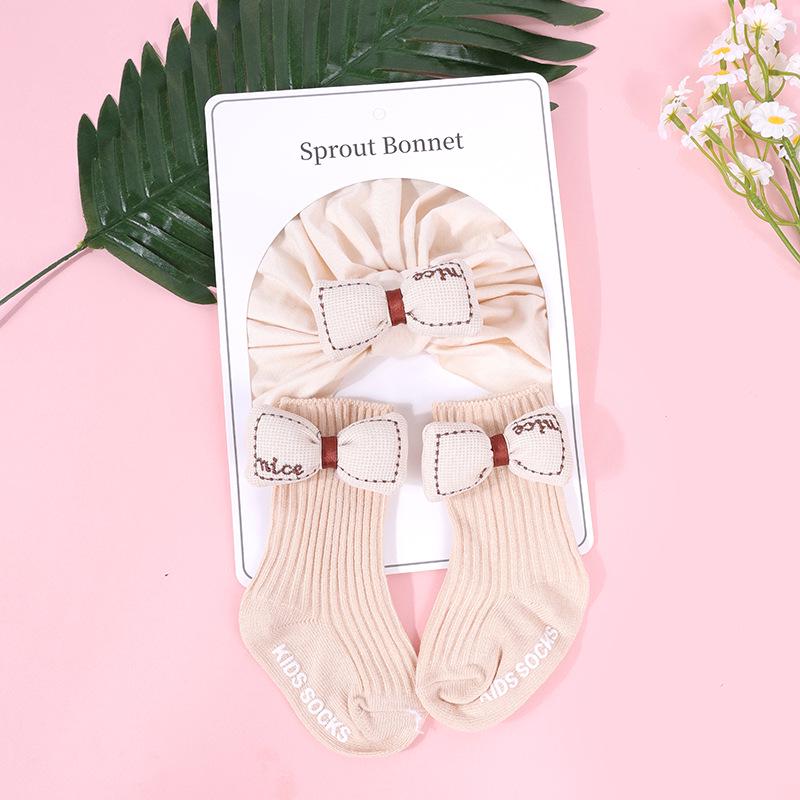Top Seller: Newborn Baby Hat & Socks Set with Cute Bow Accessories - Popular in Europe, America & Middle East