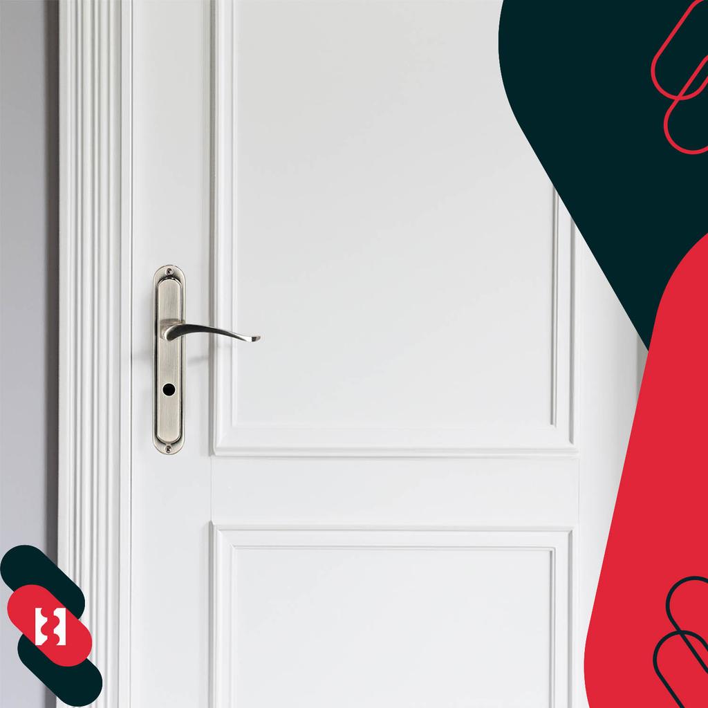 Door Handle Long Plate Toilet Lock For Bathroom Classic Satin 72 MM