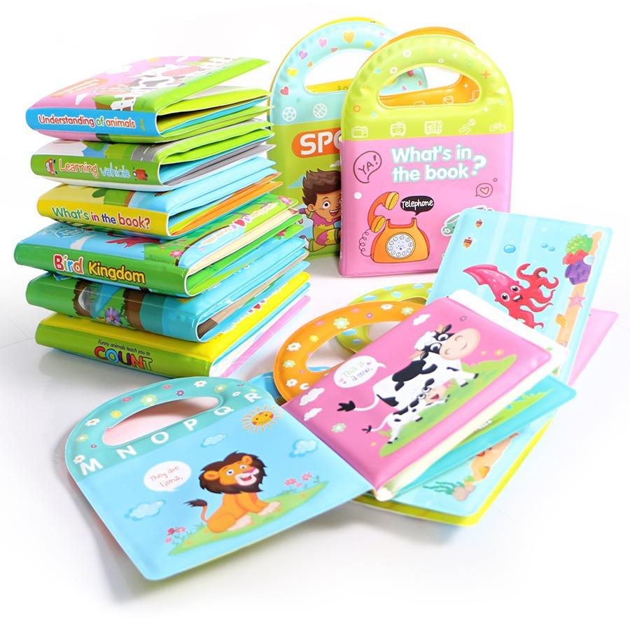 Water Bath Book Bathing Toy Swimming Cognitive Floating Toys for Baby,10 Themes Bath Book Learning Animal Count Sports Toy