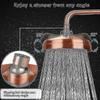 Copper Shower Head, 20cm (8 Inch) Diameter, High Pressure Fixed Shower Head With Adjustable Angle Shower Head Rain Shower Head - Gold - W