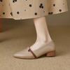 Sapatos Azuis Women Cute Hollow Out Mesh Breathable Slip on Square Heel Shoes Lady Cool Comfort Brand Heel Pumps A587