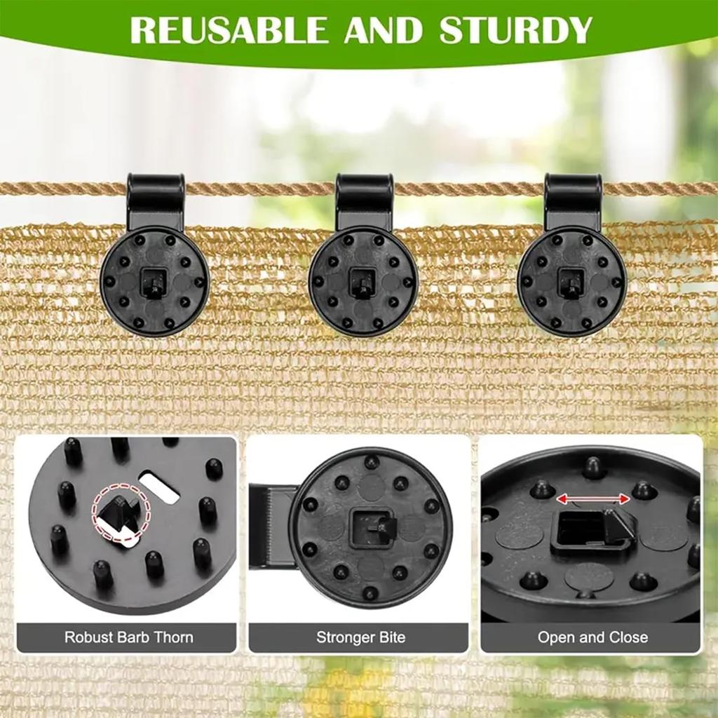 50pcs Cloth Heavy Duty Lock Grip, Universal Garden Plant Clamps for Tarpaulin, Mesh, Canopy, Fence