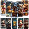 Animal Brown Cute Bear Phone Case For Xiaomi Redmi Note 15 14 13 12S 12 Pro Plus 11S 11E 11 11T 10S 10 Art Soft Pattern Cover Re