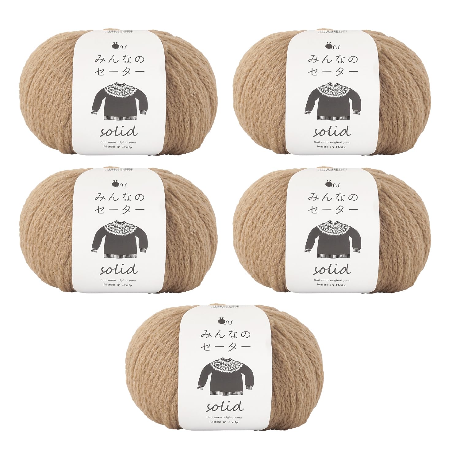 

Knitworm Sweater Solid Light Everyone s Yarn, 5-Pack (5. Beige)
