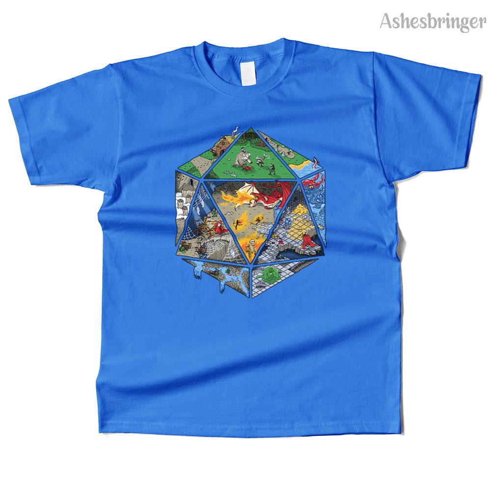 Mens Cotton Dungeons IN Dice Graphic T Shirt Street Casual Style Tee for Men and Women