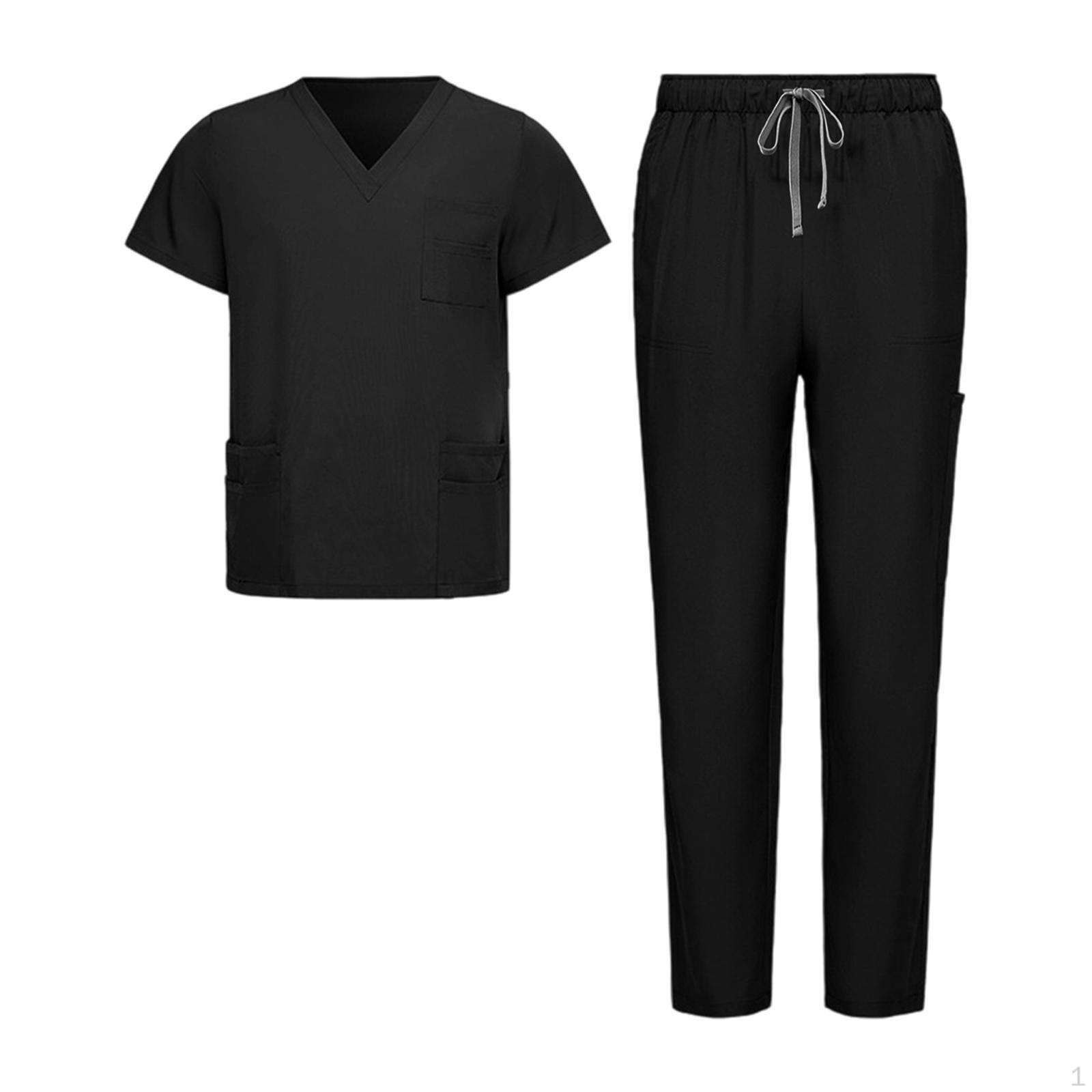 

Унісекс Комплект Скрабів Еластична Талія Сучасна Форма Медсестри для Жінок Чоловіків Салони Краси XL чорний