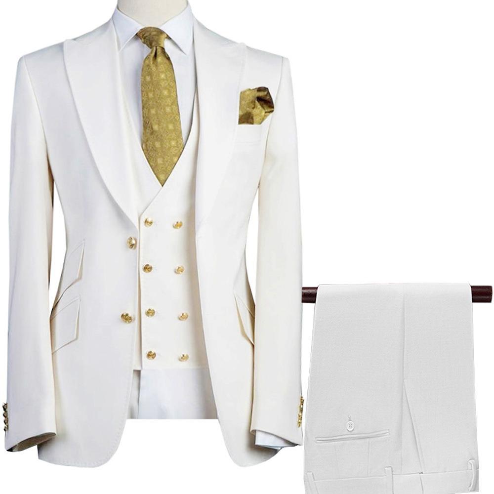 Men's European and American Slim-Fit Double-Breasted Suits: Professional and Wedding Three-Piece Sets