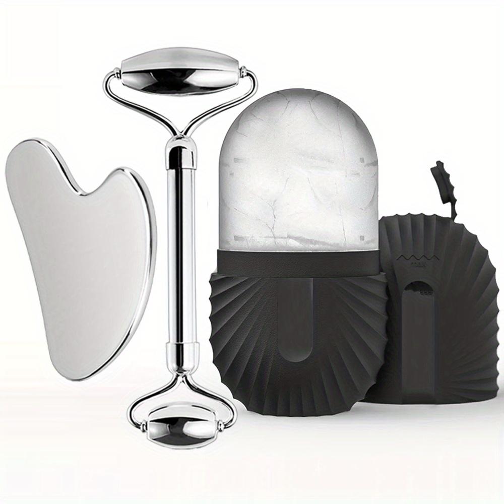 3in1 Stainless Steel Ice Face Roller & Gua Sha Facial Skincare Tool Kit Face Lifting Facial Treatment Reduce Acne Skin Care Tool