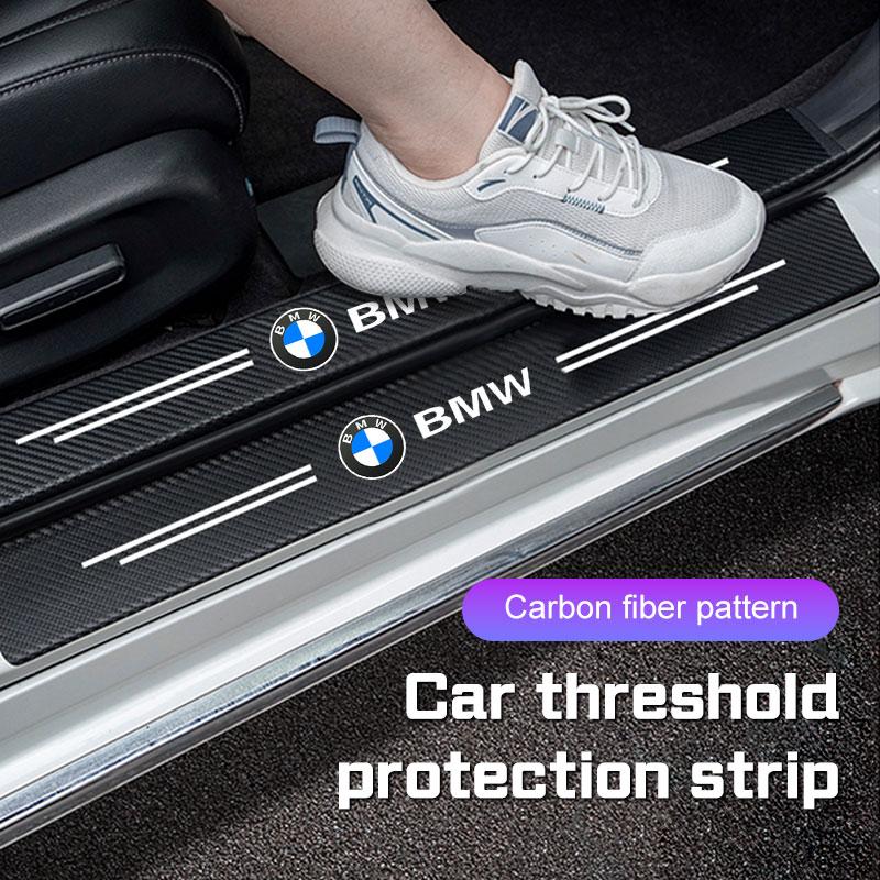 Carbon Fiber Car Door Sill Sticker For BMW X1 X3 X5X6 X7 1 3 5 7 Series E70 E87 E90 F48 G20 G30 Threshold Pad Anti Scratch Strip