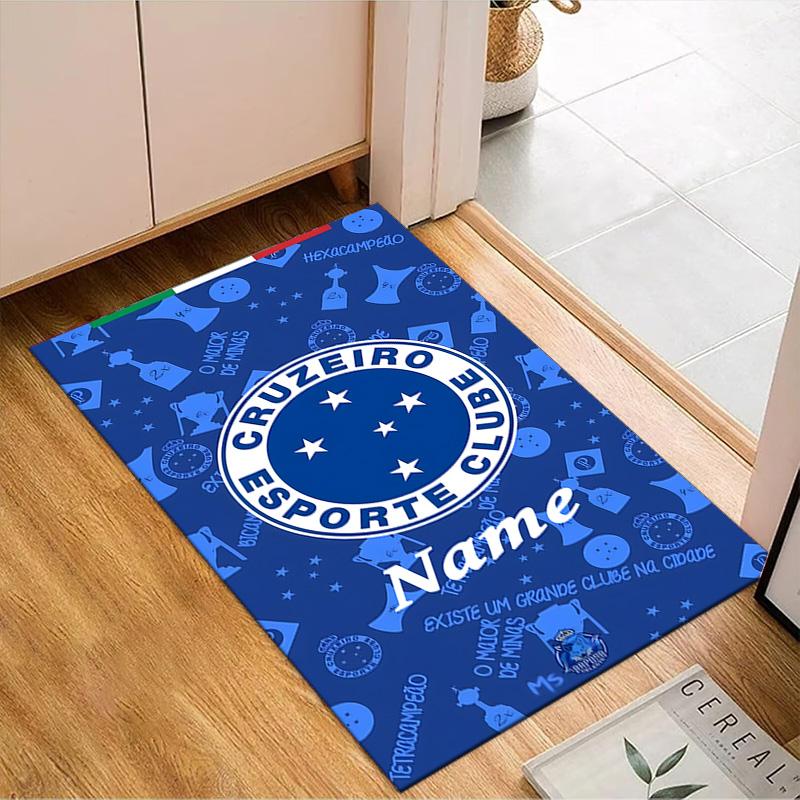 Custom Name Cruzeiro FC Pride Rug Game Carpet, Floor Mat for Bedroom Living Room Entryway Rug, Home Decor Idea Gift for Christmas birthday