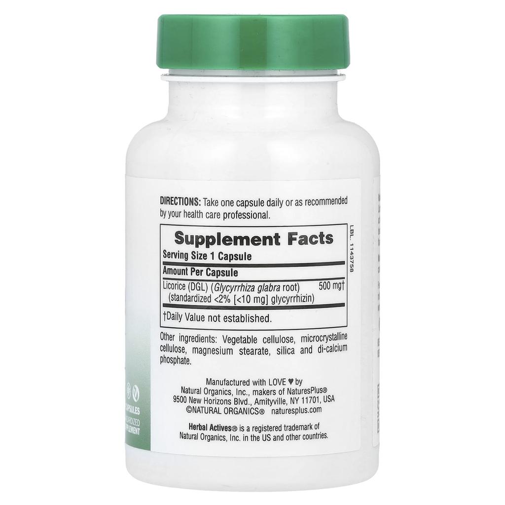 HerbActive, Licorice (Dgl), 500Mg, 60 Capsules