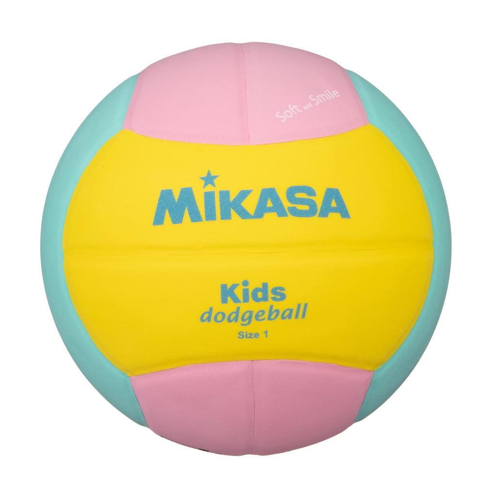 MIKASA Smile Size 1 Toddlers to Elementary School Recommended Internal Pressure Dodgeball, (For Students), 150g, Yellow/Pink/Green, SD10-YP, 0.10-0.15