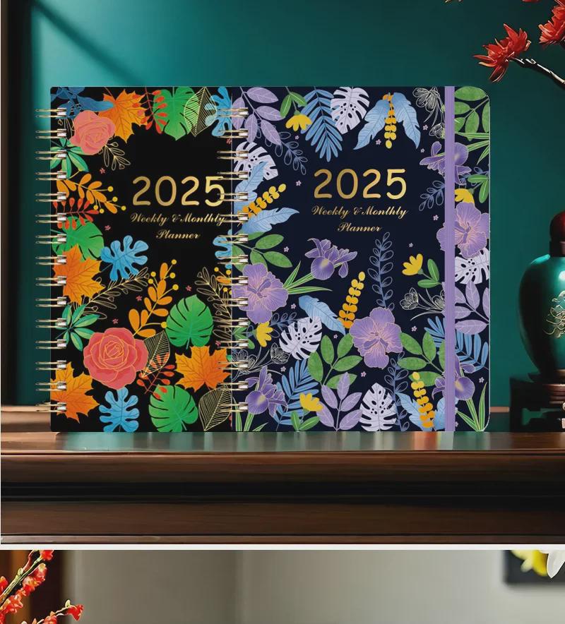 2025 A5 Spiralplaner: Anpassbares Wochennotizbuch