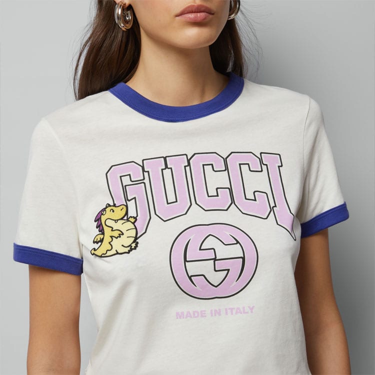 Gucci SS24 T Shirt Women's Ecru 723566-XJGEC-9318