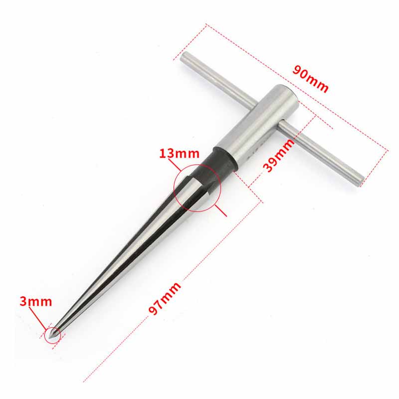 Metal Electric Drill Reamer 3-16mm T-type Hand Taper Reamer Woodworking Hole Opener Chamfering and Reamer Cutting Tool