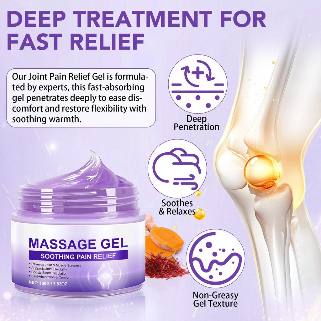 Soothing Body ReliefShoulder, Neck And Knee JointsRedness, Swelling And DiscomfortPain ReliefMassage Gel
