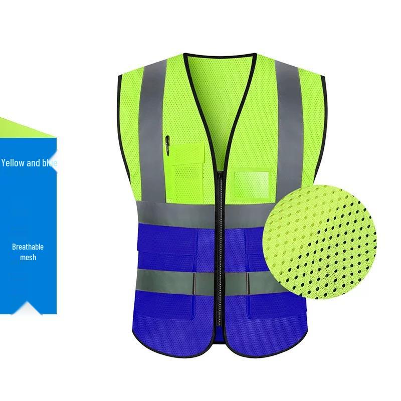Reflective Multi-Pocket Safety Vest for Construction, Cycling, and Sanitation Workers