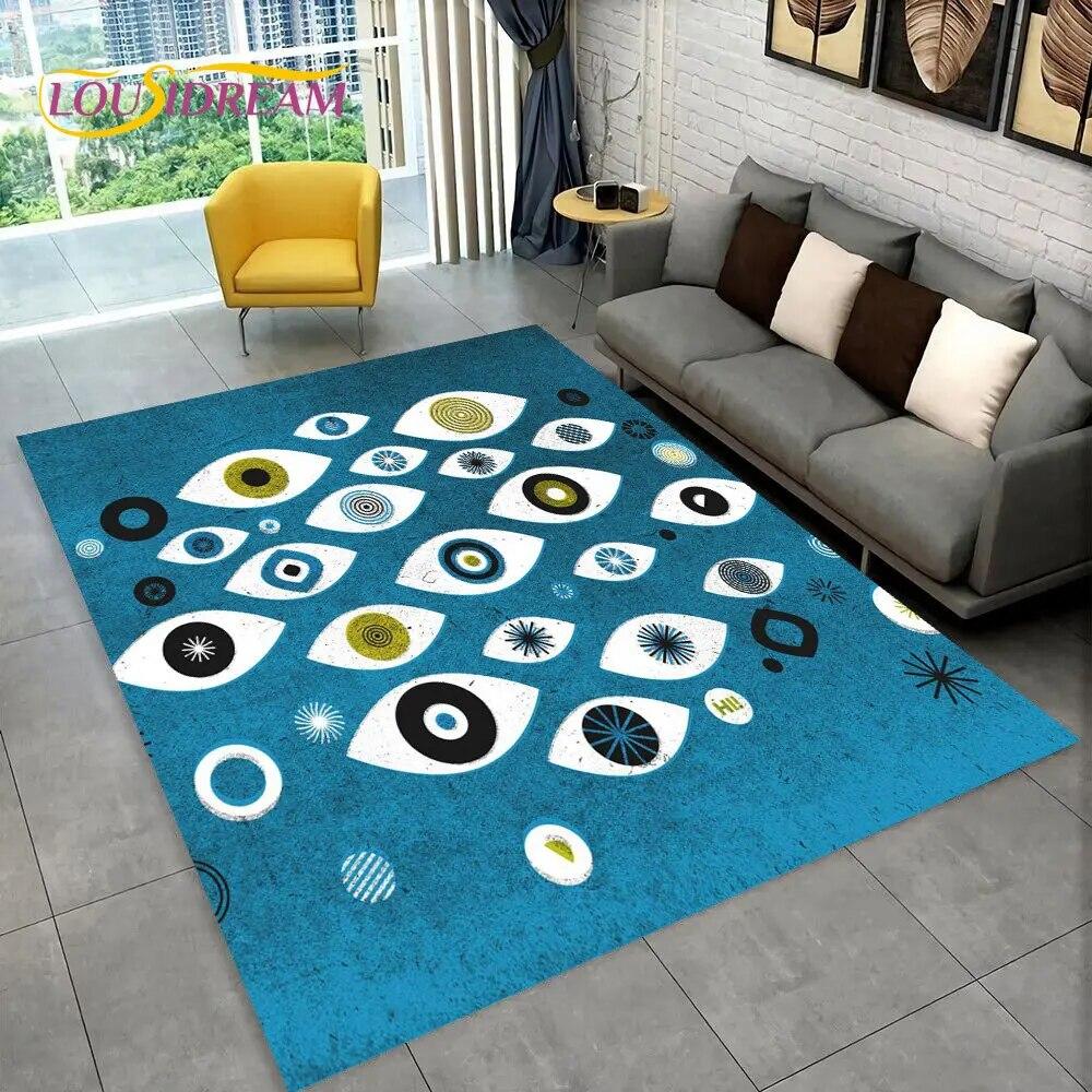 Nazar Evil Eye Tree of Life Area Rug,Carpet for Home Living Room Bedroom Sofa Doormat Kitchen Decor,kids Play Non-slip Floor Mat