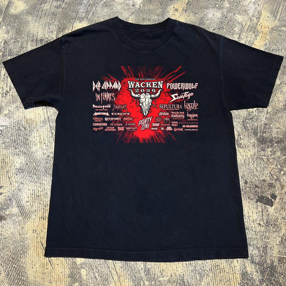 Wacken Open Air 2026 Футболка с коротким рукавом Размеры S-5XL LI2239 Унисекс Футболка XL