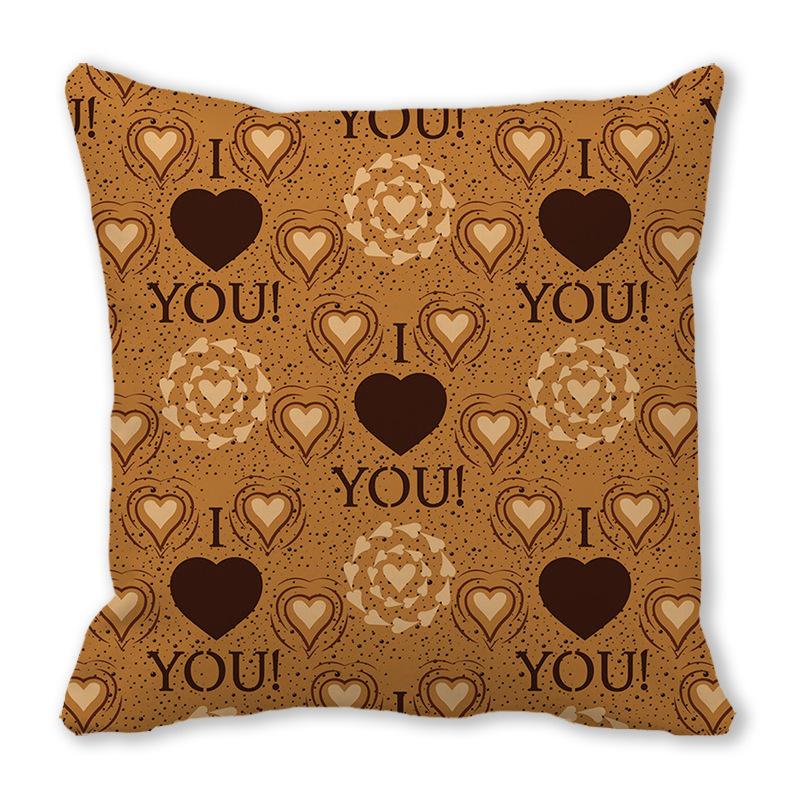 Home Decor Valentine's Day Love Patterns Pillow Covers Pattern Cushion Cover Suitable for Sofa Bedroom Car Pillow Cover