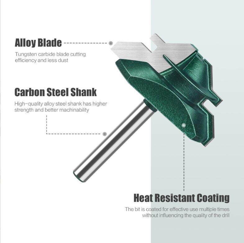 45-Grad-Gehrungsfräser, 1/4 Zoll, 6 mm Schaft, Zapfenfräser, Werkzeug zum Bohren und Fräsen für Holz, Hartmetalllegierung