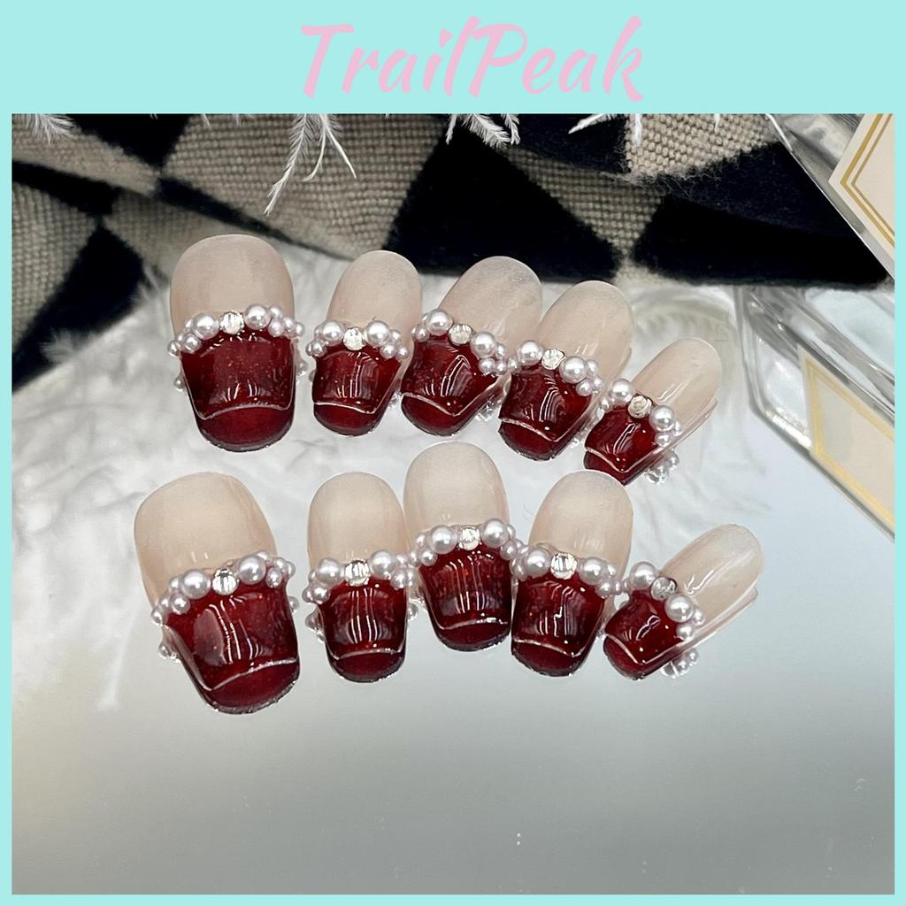 Fashionable Red Nail Art Stickers Xs S M L Sizes Handcrafted Beauty Chinese Brand Elevate Your Style