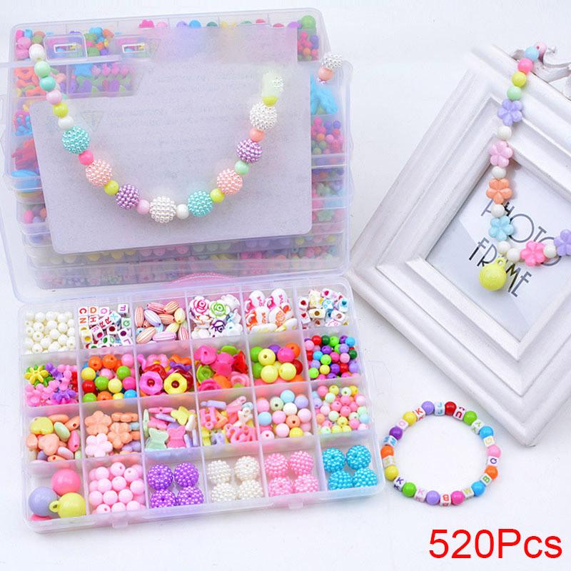 Diy Handmade Beaded Toy With Accessory Set Children Creative 24 Grid Girl Jewelry Making Toys Educational Toys Children Gift