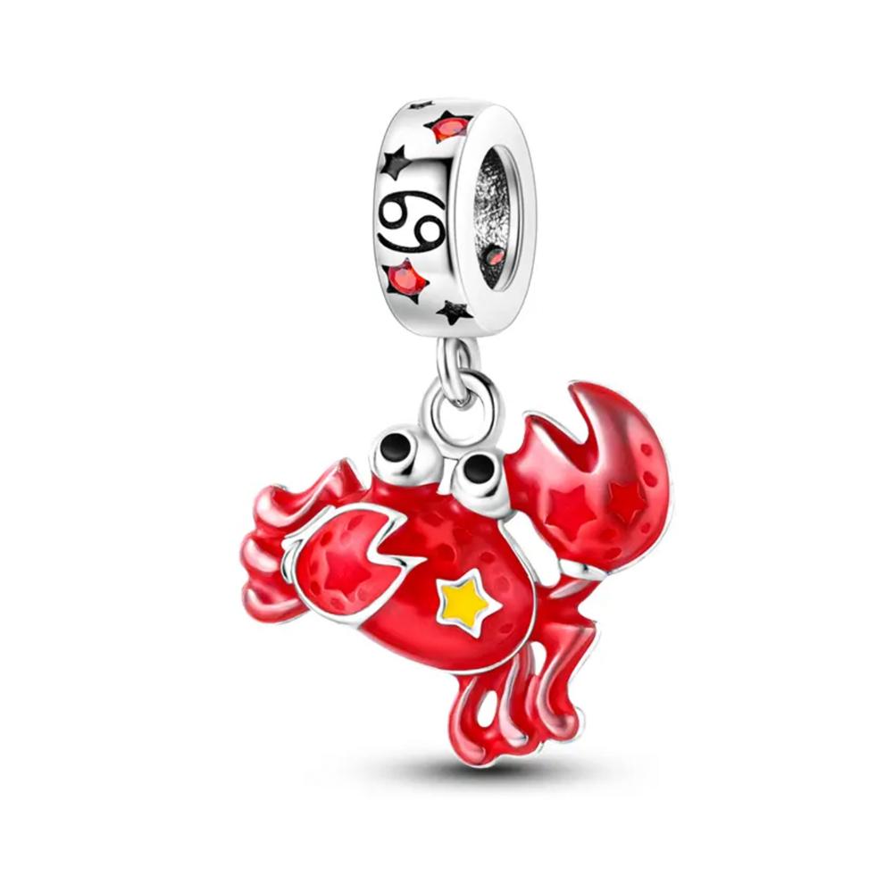 copper Cartoon Zodiac Bead Charms Fluorescent Pendant Suitable Ideal For Bracelets Do It Yourself Womens Jewellery Accessories