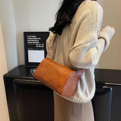 High Quality PU Leather Shoulder Crossbody Bag For Women Vintage PU Leather Ladies Small Handbag Pillow Messenger Bag