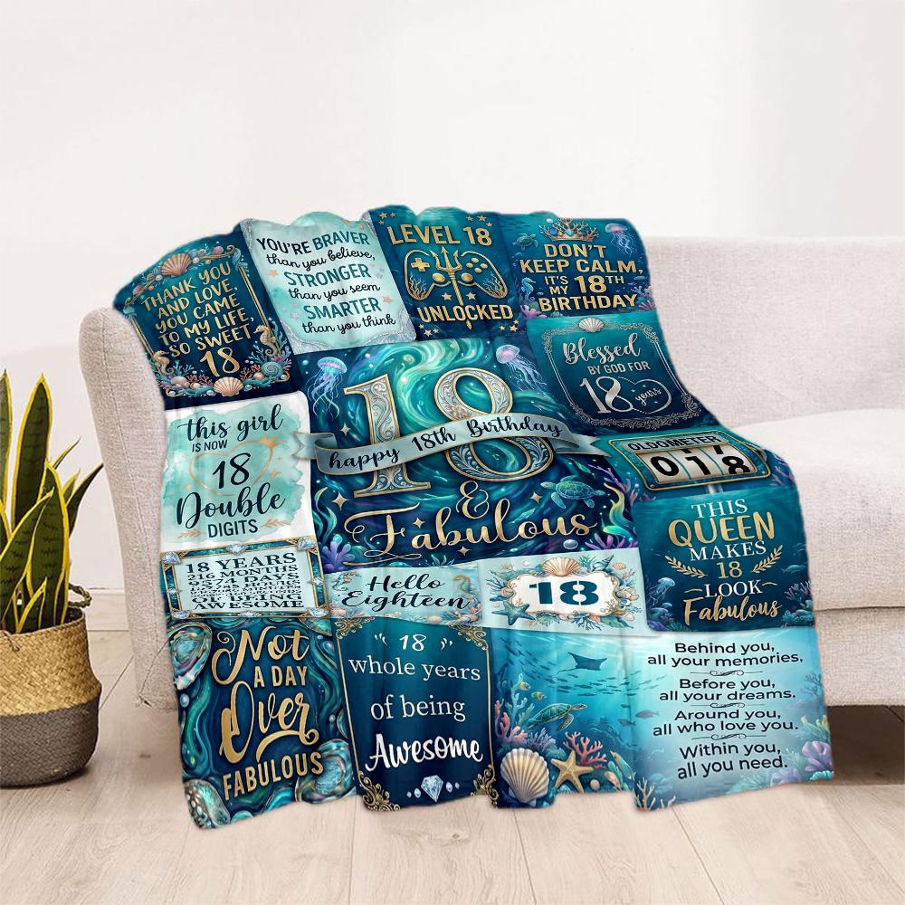 Coperte di Flanella con Citazioni per il 18° Compleanno - Morbide e Adatte per Divani, Letti, Uffici, Viaggi, Tutte le Stagioni, Ottimo Regalo per Feste e Compleanni.