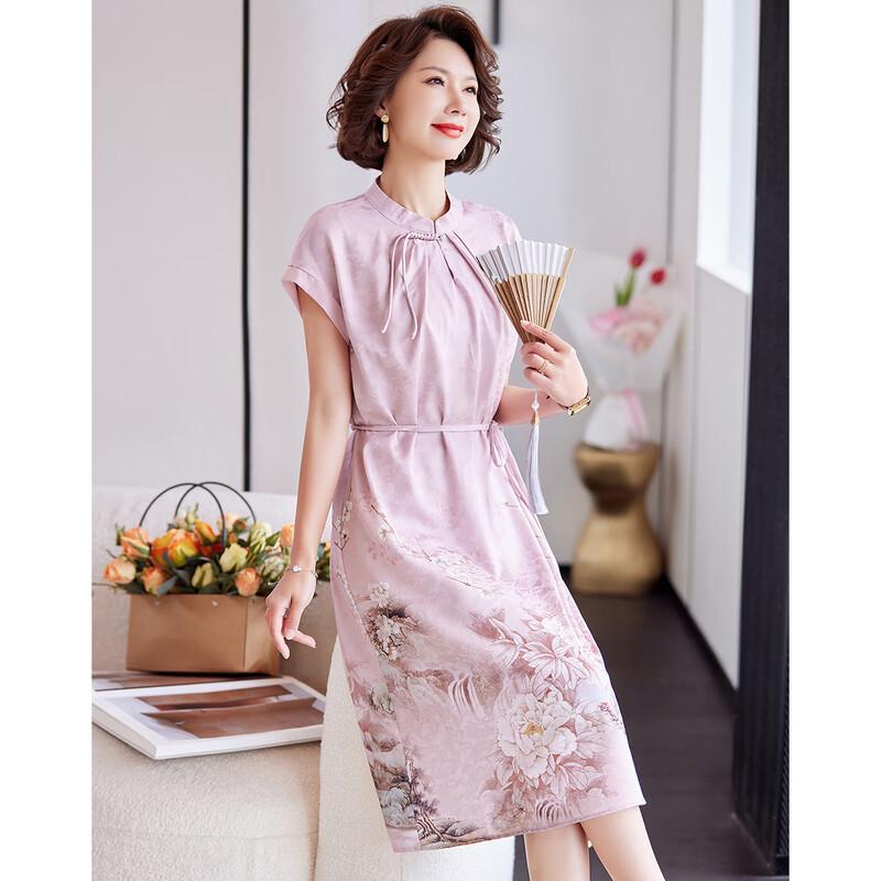 Pasite Summer New Chinese Style Short Sleeve Qipao Dress