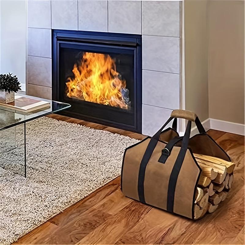 Heavy-Duty Firewood Carrier Bag, Durable Polyester Tote with Sturdy Handles for Camping & Outdoor. Easy Carry & Storage.