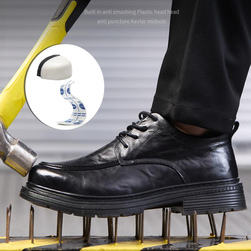 Genuine leather Shoes Work Boots Men Waterproof Safety Shoes Men Puncture-Proof Security insulation 6KV Protection Shoes 2025